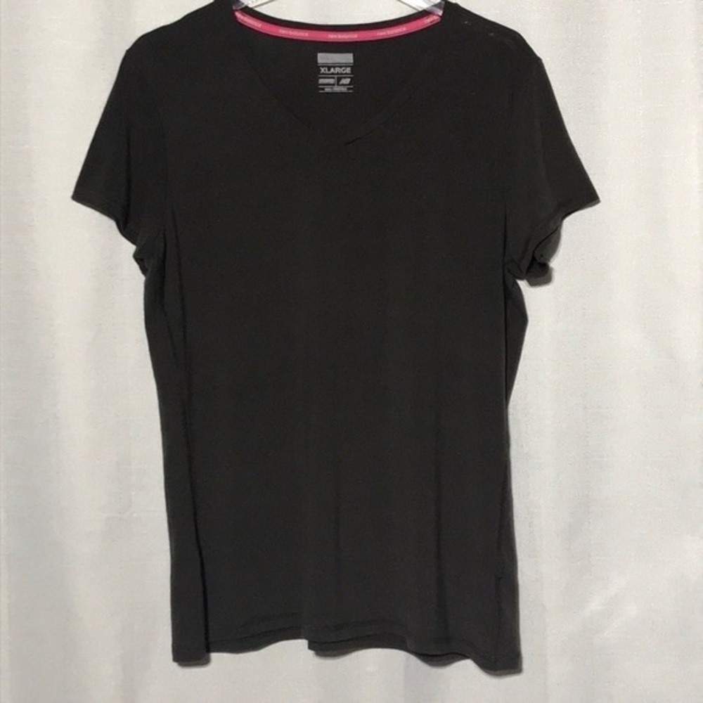 New Balance Black Short Sleeve V-Neck Tee